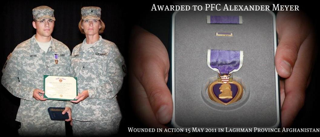 Alex Meyer, receives Purple Heart